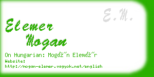 elemer mogan business card